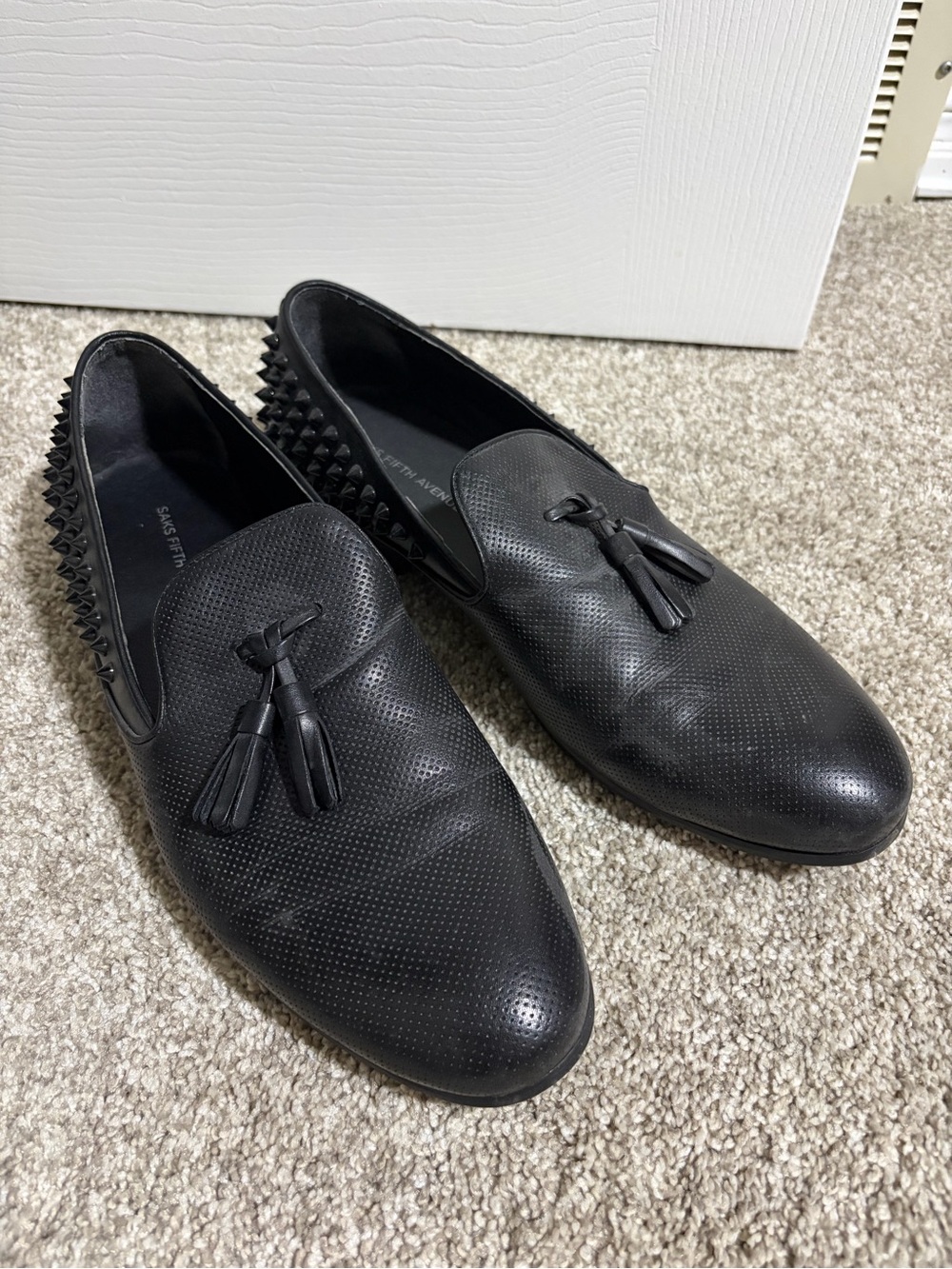 Saks Fifth Avenue Loafers with Studded Heel - Men - Size 11